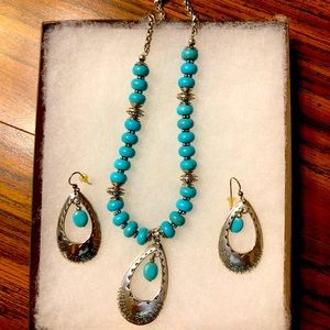 Silpada turquoise necklace and earrings set